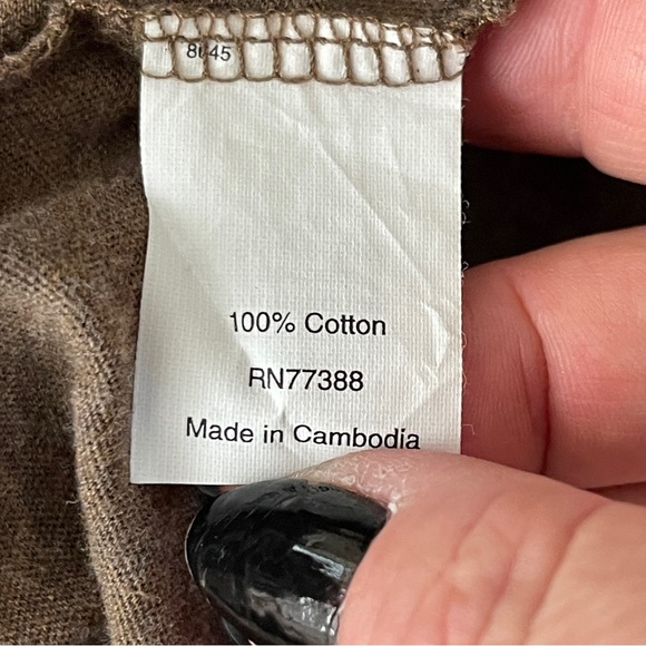 J. Crew Brown Long Sleeve T-Shirt Top Size S Long Sleeve Round Neck Casual New - Picture 8 of 9